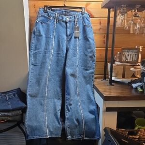 Flamingals NWT 4x Jeans Classic Blue Wide Leg Jeans